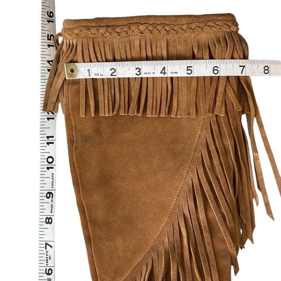 Sam Edelman Utah Suede Leather Fringed Moccasin Boot - Picture 13 of 14